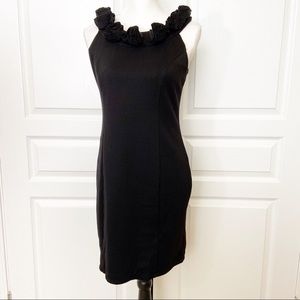INC black dress flower neckline LBD